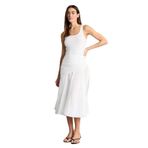 DeFacto A Kesim Normal Bel Poplin Midi Etek, 40, H3435AX26SM, Beyaz-WT32, Kadın