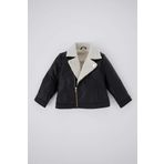 DeFacto A2866A523AU Siyah Ceket Yaka Kız Bebek Mont