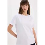 Defacto A9428 Beyaz Regular Fit Bisiklet Yaka Casual Premium Basic Düz Kısa Kollu Beyaz Tişört