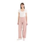 DeFacto Afra x Baggy Fit Gabardin Pantolon Yıkamalı Normal Bel, 34, E4307AX25SP, Pembe, Kadın
