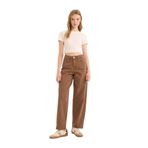DeFacto Afra x Baggy Fit Gabardin Pantolon Yıkamalı Normal Bel, 36, E4307AX25SP, Kahve, Kadın