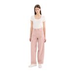 DeFacto Afra x Baggy Fit Gabardin Pantolon Yıkamalı Normal Bel, 36, E4307AX25SP, Pembe, Kadın