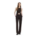 DeFacto Afra x Straight Fit Kumaş Pantolon Çift Cepli Normal Bel Standart Boy, 40, E4660AX25SP, Kahve, Kadın