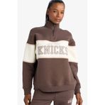 DeFacto Aırtech NBA New York Knicks Oversize Geniş Kalıp Yarım Fermuarlı Sporcu Sweatshirt, XL, E9693AX25AU, Kahve-BN335, kadın