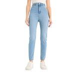 DeFacto Anna Skinny Fit Yüksek Bel Düz Paça Uzun Jean Taş Yıkama Pantolon, 36, D8181AX25SP, İndigo, Kadın