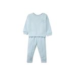 DeFacto Aplike 2'li Takım Sweatshirt Eşofman Altı Kız Bebek, 9-12 Ay, G8500A526SP, Mavi-BE174, kız-bebek
