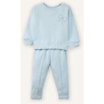 DeFacto Aplike 2'li Takım Sweatshirt Eşofman Altı Kız Bebek G8500A526SP - 18 - 24 Ay - Mavi-BE174