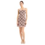 DeFacto Askılı Kareli Şifon Mini Elbise, 40, E7657AX25SP, Bordo-BR277, Kadın