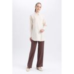 DeFacto B1548AX23HS Kahve-BN166 Relax Fit Bayan Pantolon