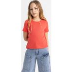 DeFacto B3054A8 Ss Kız Çocuk Slim Fit Ribana Kısa Kollu Tişört