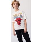 Defacto B6823A8 Ss Erkek Çocuk Nba Chicago Bulls Oversize Fit Bisiklet Yaka Tişört