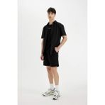 DeFacto B8673AX24SM Siyah-BK81 Erkek Pamuk Slim Fit Dar Kesim Cepli Basic Şort