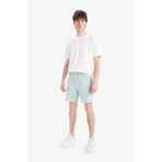 DeFacto B8674AX24SM Yeşil-GN1093 Erkek Slim Fit Dar Kesim Dar Paça Basic Düz Şort
