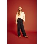 DeFacto Baggy Fit Charm Detaylı Geniş Paça Gabardin Pantolon Kız Çocuk, 11-12 Yaş, G3250A825WN, Antrasit-AR215, Kız çocuk