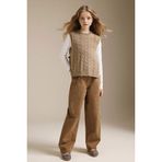 DeFacto Baggy Fit Gabardin Pantolon Kız Çocuk, 7-8 Yaş, G7732A826SP, Bej-BG150, Kız çocuk