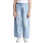 DeFacto Baggy Fit Jean Pantolon Kız Çocuk, 11-12 Yaş, H0385A826SM, Mavi-NM39, Kız çocuk