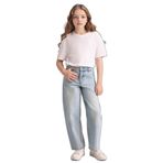 DeFacto Baggy Fit Jean Pantolon Kız Çocuk, 8-9 Yaş, G4650A826SM, Mavi-NM39, Kız çocuk