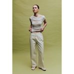 DeFacto Baggy Fit Normal Bel Gabardin Pantolon, 40, G9893AX26SP, Beyaz-WT84, Kadın
