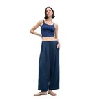 DeFacto Balloon Fit Çift Cepli Normal Bel Crop Keten Karışımlı Pantolon, 36, F9960AX25AU, Lacivert-NV207, Kadın