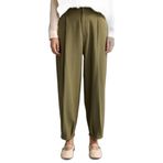 DeFacto Balloon Fit Normal Bel Düz Paça Pantolon, 36, H2224AX26SM, Haki-KH261, Kadın