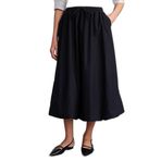 DeFacto Balloon Fit Normal Bel Poplin Midi Etek, 40, H1558AX26SP, Siyah-BK81, Kadın