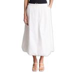 DeFacto Balloon Fit Normal Bel Poplin Midi Etek Beyaz, 38, H1558AX26SP, Beyaz-WT32, Kadın