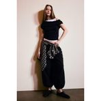DeFacto Balloon Fit Normal Bel Poplin Pantolon, 36, G9509AX26SP, Siyah-BK81, Kadın