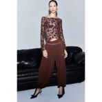 DeFacto Balloon Fit Normal Bel Standart Boy Pantolon, L, G3528AX25WN, Kahve-BN320, Kadın