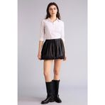 DeFacto Balloon Fit Normal Bel Tafta Mini Etek, 36, H0549AX26SP, Siyah-BK81, Kadın