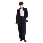 DeFacto Barrel Fit Yarım Fermuarlı Bilek Boy Pantolon, 38, G1262AX25AU, Lacivert-NV253, Kadın
