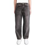 DeFacto Barrel Fit Yüksek Bel Bilek Boy Jean Yıkamalı Pantolon, 34, F7691AX26SP, Antrasit-NM36, Kadın