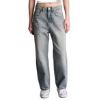 DeFacto Barrel Fit Yüksek Bel Bilek Boy Jean Yıkamalı Pantolon, 44, F7691AX26SP, Mavi, Kadın