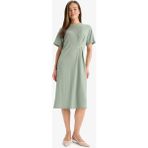 DeFacto Basic Bürümcük Midi Elbise E7330AX25SM - Yeşil-GN1107 - XL
