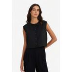 DeFacto Basic Düğmeli Blazer Yelek E0571AX24AU - Siyah-BK81 - 40