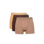 DeFacto Basic Düz 3'lü Boxer, S, C9551AX24WN, Kahve-BN151, erkek