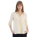 DeFacto Basic Düz Uzun Kollu Gömlek Açık Sarı, 2XL, M9407AZ, Açık Sarı, Kadın