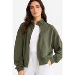 DeFacto Basic Fermuarlı Hırka Haki, 3XL, F7107AX25AU, Haki-KH211, Kadın