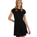 DeFacto Basic Fitilli Kaşkorse Mini Elbise, M, E8134AX25SM, Siyah-BK81, Kadın