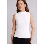 DeFacto Basıc Kolsuz Tunik, S, D4894AX26SP, Ekru, Kadın