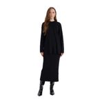 DeFacto Basic Maxi Triko Etek Siyah, L/XL, E0936AX24WN, Siyah-BK81, Kadın