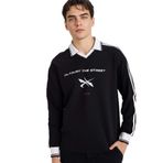 DeFacto Baskılı Boxy Fit Sweatshirt, XL, F8661AX26SP, Siyah-BK81, erkek