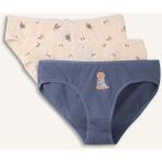 DeFacto Baskılı Penye 3'lü Slip Külot Kız Çocuk H0814A826SP - 13 - 14 Yaş - Beyaz-WT47