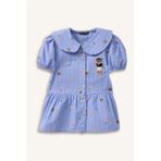 Defacto Bebe Yaka Baskılı Kısa Kollu Gömlek Kız Bebek H2988a526smnv135 Lacivert-nv135
