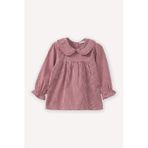 Defacto Bebe Yaka Pötikareli Poplin Uzun Kollu Gömlek Kız Bebek G8135a526spbr229 Bordo-br229