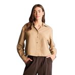 DeFacto Bej Cropped Fit Gömlek, L, H7308AX26SP, Bej-BG79, Kadın