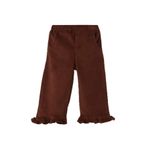 DeFacto Beli Lastikli Wide Leg Düz Paça Kadife Pantolon Kız Bebek, 3-4 Yaş, G1665A525WN, Kahve-BN319, Kız bebek