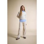 DeFacto Beli Lastikli Wide Leg Triko Pantolon Kız Çocuk, 7-8 Yaş, F4124A825WN, Ekru-ER233, Kız çocuk