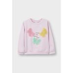DeFacto Bisiklet Yaka Baskılı İçi Yumuşak Tüylü Sweatshirt Kız Bebek, 9-12 M, E8922A5, LT.PINK, kız-bebek