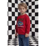 DeFacto Bisiklet Yaka Baskılı Sweatshirt Erkek Bebek, 2-3 Yaş, G6139A526SP, Kırmızı-RD79, erkek-bebek