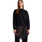 DeFacto Bisiklet Yaka Etek Ucu Leopar Desenli Sweatshirt, S, G6561AX25WN, Siyah-BK81, kadın